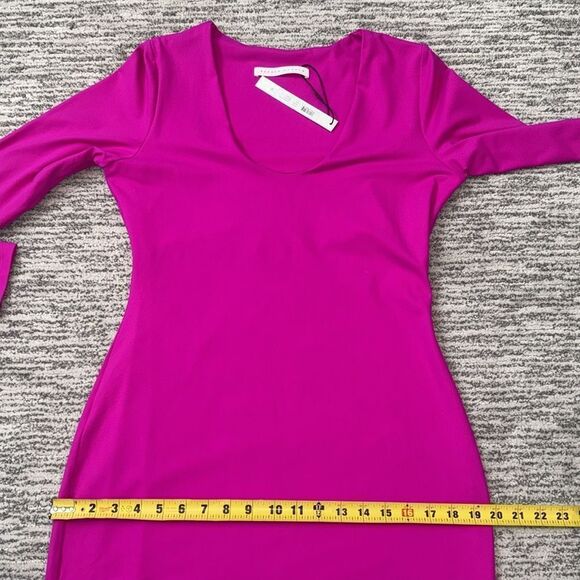 NWT Susana Monaco U Neck Bodycon MIDI Dress Pink Glo XL Revolve - Picture 10 of 15